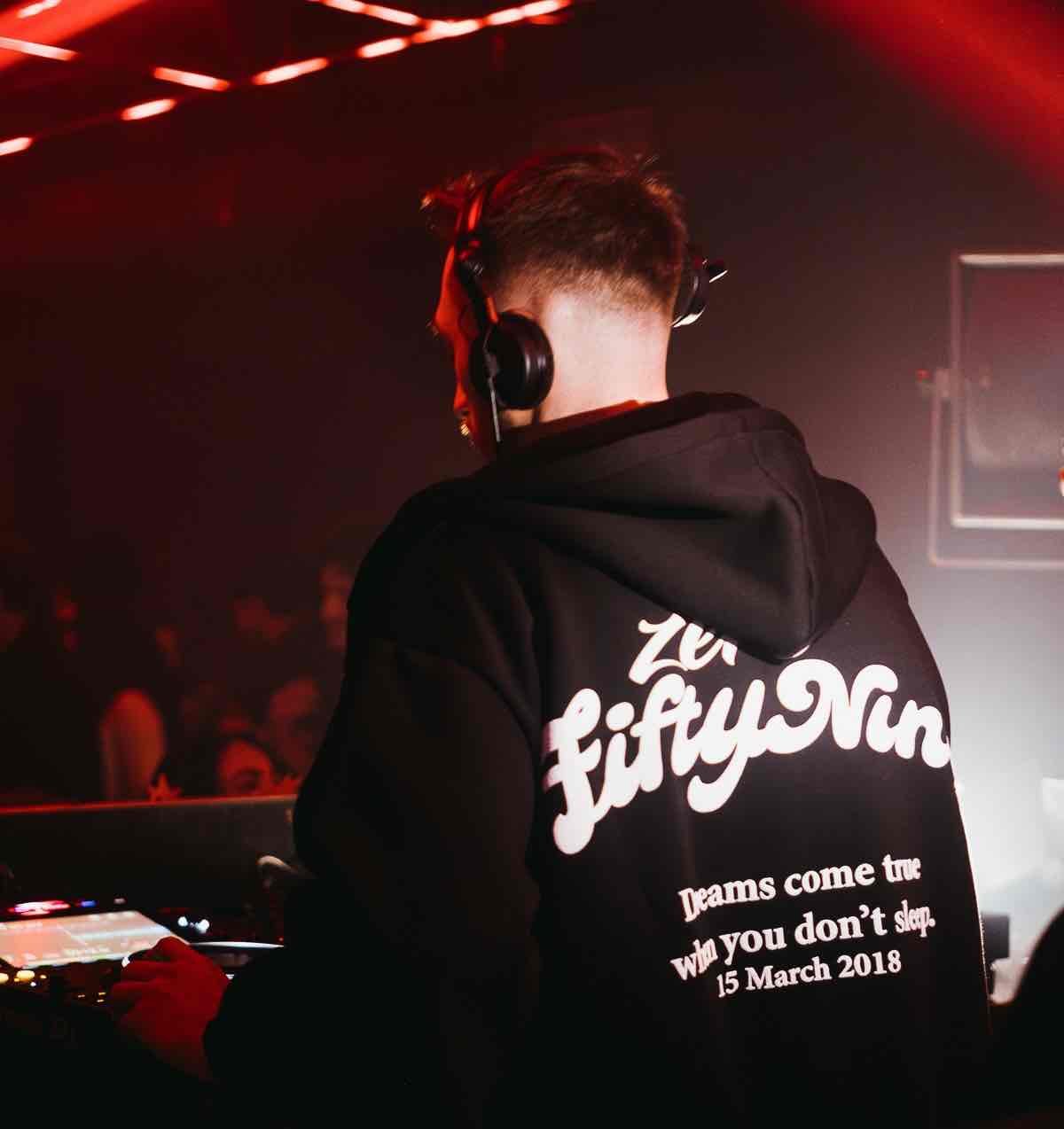 DJ focused on the decks